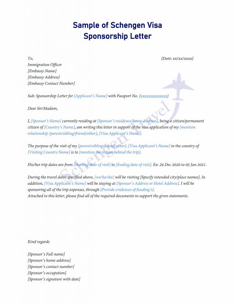 Sample Letter To Immigration Officer For Visa from schengenvisaflightreservation.com