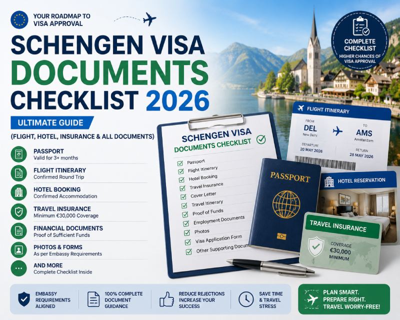 Schengen visa documents checklist 2026