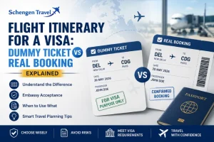 flight itinerary for visa