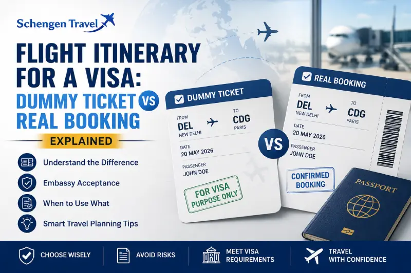 flight itinerary for visa