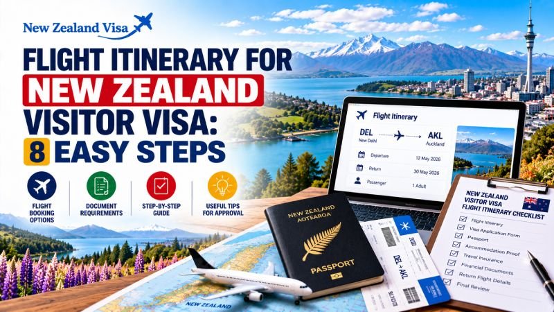 Flight Itinerary for New Zealand Visitor Visa